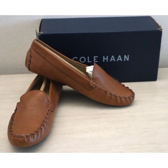 Cole Haan W13572 Women's Sz 6.5B Pecan Leather Evelyn Driver Loafers - Picture 1 of 13